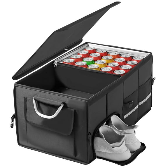 WLRETMCI Trunk Organizer for Car and SUV Collapsible Car Organizers and Storage with Lid Truck Accessories Interior Grocery Holder, 72L