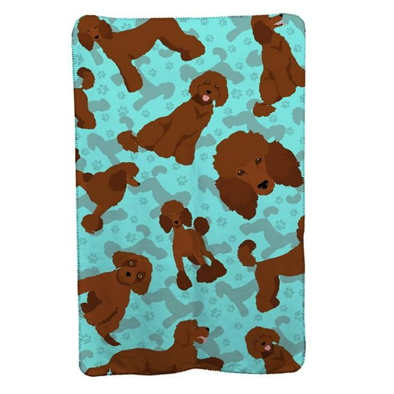 Chocolate Standard Poodle Soft Travel Blanket with Bag 36 in x 58 in