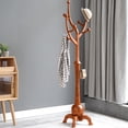 thumbnail image 4 of WOOW DEPOT Large Wood Coat Rack Heavy Duty Freestanding Clothes Hanger Stand w/ Stable Base & 8 Tree Branch Hooks for Entryway Hallway Bedroom, 4 of 10