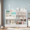 thumbnail image 4 of MIDOQIN Toy Storage Organizer, Wood Kids Bookshelf with 5 Storage Cubbies Multifunctional Toddler Bookcase Storage Chest, 4 of 9