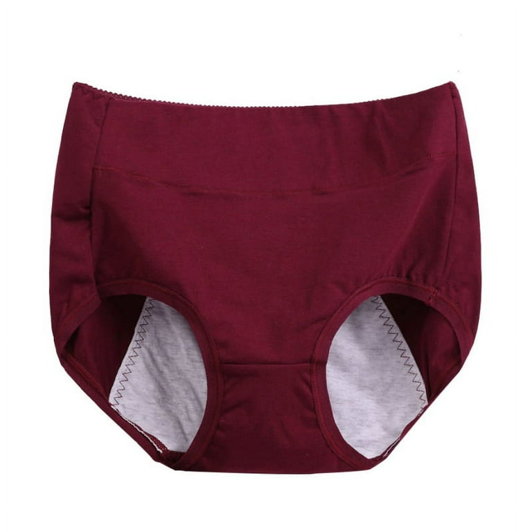 Plus Size Menstrual Period Underwear for Women Mid Waist Cotton Postpartum  Ladies Panties Briefs Girls-4Pack 