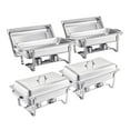 thumbnail image 1 of KFFKFF Ensemble de Buffet à Réchaud, 8 Qt, Lot de 2, Réchaud en Acier Inoxydable avec 2 Poêles Pleine Grandeur, Chauffe-Restaurant Rectangulaire avec Couvercle, Support de Casserole à Eau et Porte-Carburant, pour Mariages Fêtes Banquets, Argent, 1 of 9