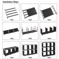 thumbnail image 5 of Storage Shelf Cube Closet Clothes Sundries Book 3 Tiers 9 Compartments Black Shelves Multi-function Assembled Organizer, 5 of 5