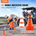 thumbnail image 2 of VEVOR Safety Cones, 4 Pack 18 inch Collapsible Traffic Cones, Construction Cones with Reflective Collars, Wide Base and A Storage Bag, for Traffic Control, Driving Training, Parking Lots, 2 of 9