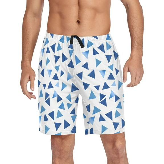 Men's Pajama Shorts Bottoms with Pockets Soft Lightweight Lounge Sleep Wear Different Size Trian