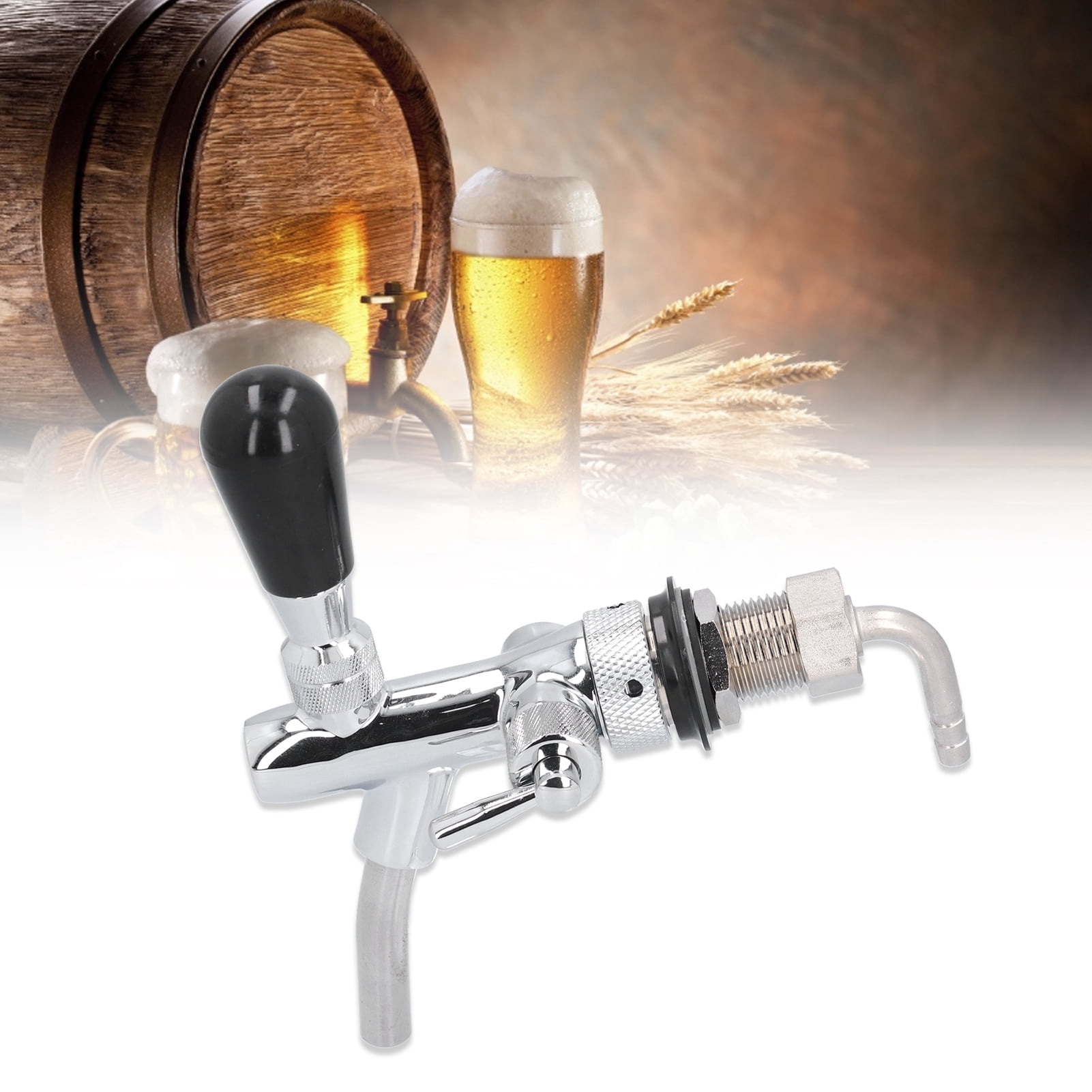 Cacagoo 304 Stainless Steel Beer Faucet, Draft Beer Tap Kegerator Faucet Beer Keg Tap, Beer Keg Kegerator Nozzl Beer Tap with Well-Pouring, Fits for American Beer Shanks and Kegerator Beer Towers