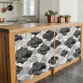 thumbnail image 6 of Black Geometric Moroccan Tier Curtains 24 Inch Length, Abstract Grey Ombre Modern Cafe Short Curtains for Bathroom Over Sink, Small Kitchen Curtain Light Filtering Tiered Drapes 2 Panels 27.5"Wx24"L, 6 of 8