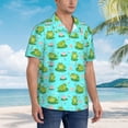 thumbnail image 2 of Lsque Frogs And Aquatic Plants pattern Hawaiian Shirt for Men, Unisex Summer Beach Casual Short Sleeve Button Down Shirts-Small, 2 of 9