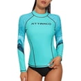 thumbnail image 1 of Women Long Sleeve Rash Guard Sun Protection Swim Surf Athletic Swimwear, 1 of 5