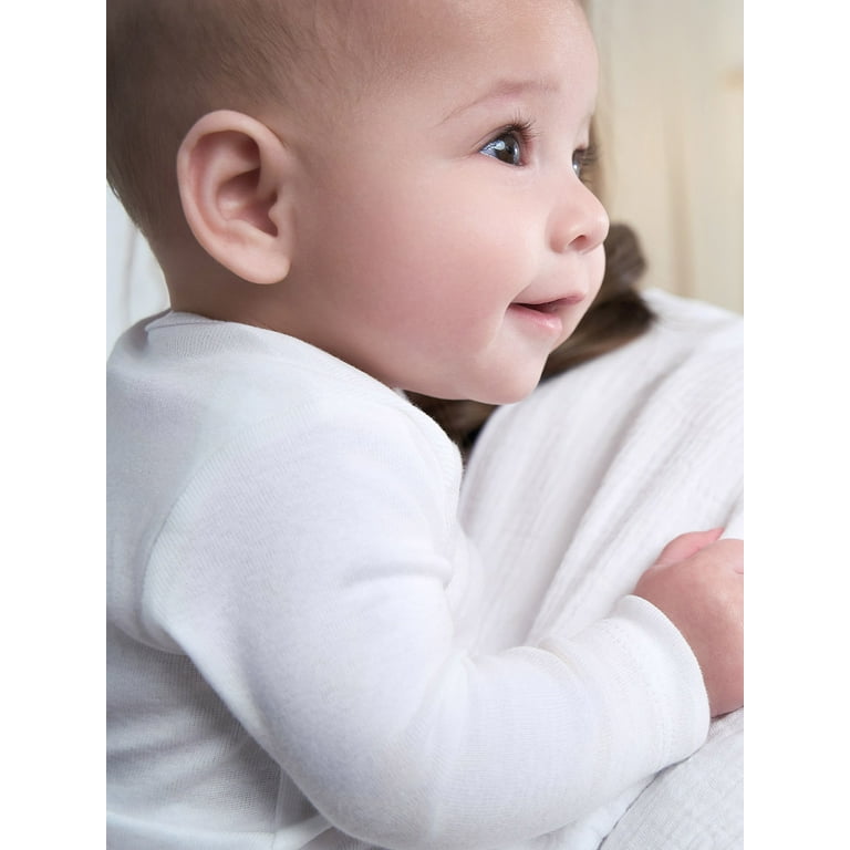Gerber Gender Neutral Leisure White Long Sleeve Cotton