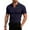 Navy, variant on Mens Ribbed Polo Shirt V-Neck Short Sleeve Knit Summer Business Casual Stretchy Golf Shirts, XL