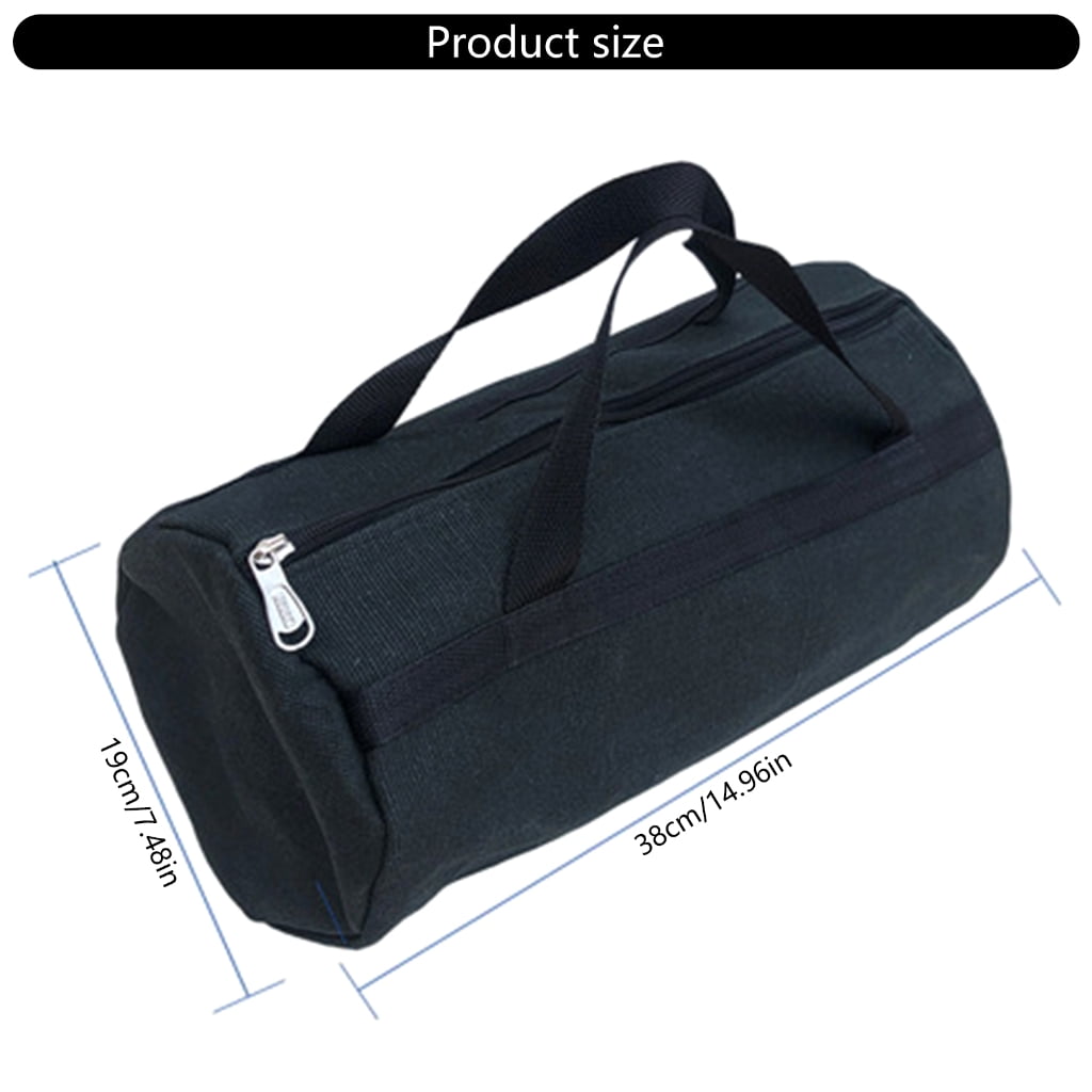 Yokua Canvas Tool Bag Handbag Storage Large Capacity Wide Mouth Zippered Tool Bag