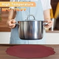 thumbnail image 5 of Leather Round Placemats, Washable Table Placemats, Wine Red, 5 of 7