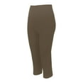 thumbnail image 6 of WEIWEN Capri Pants for Women Capris Leggings for Women Plus Size Summer Casaul High Waisted Stretchy Workout Yoga Cropped Pants Khaki, M, 6 of 8
