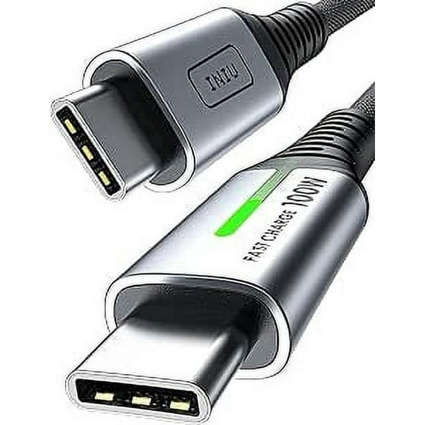 INIU Cable USB C a USB C de 100 W, Cable de Carga Rápida PD de 6,6 Pies para Computadora Laptop Samsung iPhone, 1 Paquete, Negro
