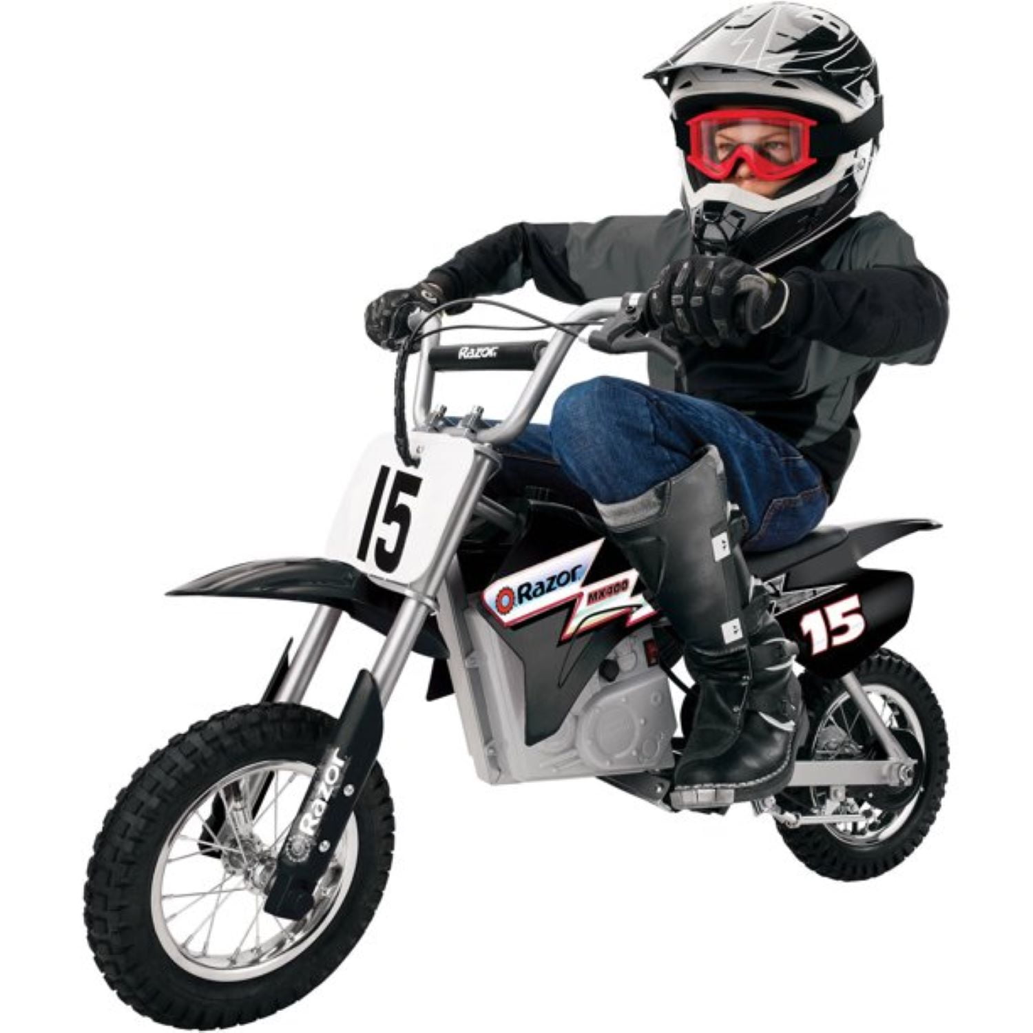 Razor MX400 Dirt Rocket Electric Motorcycle Dirt Bikes, 1 Black & 1 Green