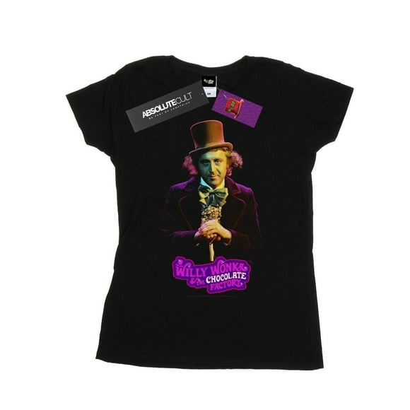 Willy Wonka And The Chocolate Factory T-Shirt en Coton à Pose Sombre pour Femme