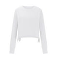 thumbnail image 4 of Guieoi Womens Tops Plus Size Women Curved Hem Long Sleeve Workout Crop Trendy athletic Yoga Gym Shirts with Thumb Hole White Black*Friday/Cyber*Monday Clearance, 4 of 9