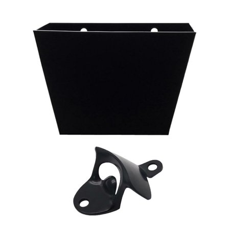 

Club Pub Kitchen Wall Mounted Soda Bottle Opener W/ Black Collecting Barrel