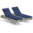 thumbnail image 2 of Costway 2 PCS Patio Chaise Lounge Chair with 6-Level Adjustable Backrest Removable Cushion, 2 of 9
