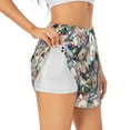 thumbnail image 2 of Bixox Women's Rose Flowers pattern 2 in 1 Running Shorts - Lightweight Athletic Workout Gym Yoga Shorts Liner with Pockets - Large, 2 of 7
