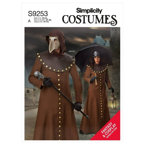 Simplicity Sewing Pattern 9253 Costumes A (XS-S-M-L-XL)