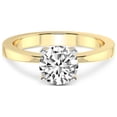 thumbnail image 3 of 4 Carat IGI Certified Round Shape Lab Grown Diamond Engagement Ring | 14K Yellow Gold |Jannel Tapering Diamond Ring | FG-VS1-VS2 Quality Friendly Diamonds, 3 of 4