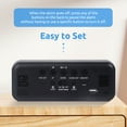 thumbnail image 2 of Onekawa Small Digital Alarm Clock for Bedroom with LED Display, Adjustable Brightness, Plug-in Electric Clock with Dual Loud Alarms, Snooze, 12/24H, Temperature & Humidity Display, 2 of 7