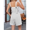 thumbnail image 2 of Women'S Summer Casual Sleeveless Loose Spaghetti Strap Drawstring Denim Shorts Jumpsuit with Pockets Grey XL, 2 of 7