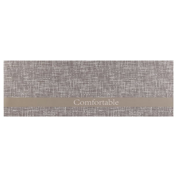 Juego de 1 tapete de cocina con patrón de letras, impermeable, antideslizante, tapetes de cocina, cómodos para estar de pie, marrón 18" x 48"