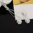 thumbnail image 6 of EOEMY 925 Sterling Silver Tassel Three Rose Flower Necklace For Woman Fashion Jewelry-18, 6 of 7