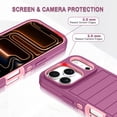 thumbnail image 6 of Petocase Case for iPhone 18 Pro Max (2026) / iPhone 17 Pro Max Case (2025),Stripe Shockproof Rugged Protection Heavy Duty Dust/Drop Proof 3-Layer Durable 6.9'' Phone Case,Red/Pink, 6 of 8