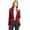 Burgundy, variant on Women's Classic Casual Work Draped Open Front Blazer with Plus Size