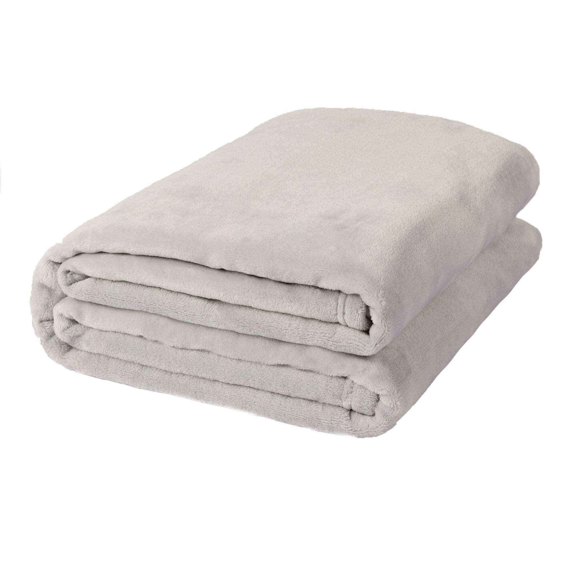 NANPIPER Light Grey Fleece Blanket Cozy Fluffy 60x80 Throw for Bed in Nepal at NPR 7591 Rating 5