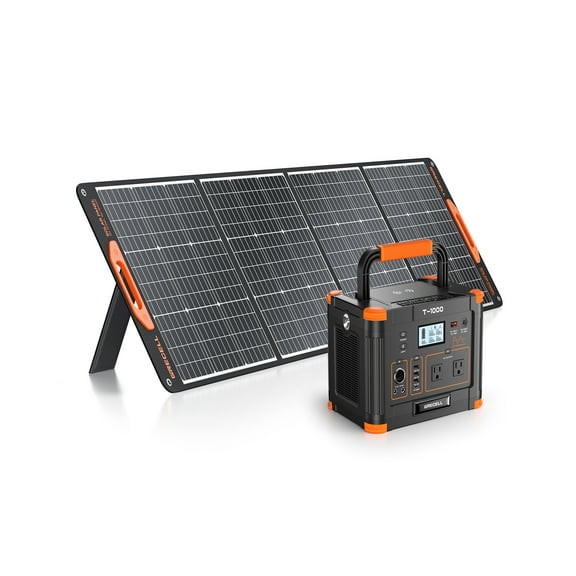 200W Portable Solar Panel Flexible Foldable Solar Generator Charger Power Backup   1000W Power Station for Outdoor Camping
