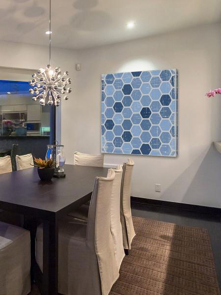 "Blue Honeycomb" Painting Print on Wrapped Canvas