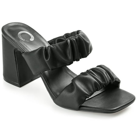 

Journee Collection Womens Zoee Open Square Toe Block Heel Sandals