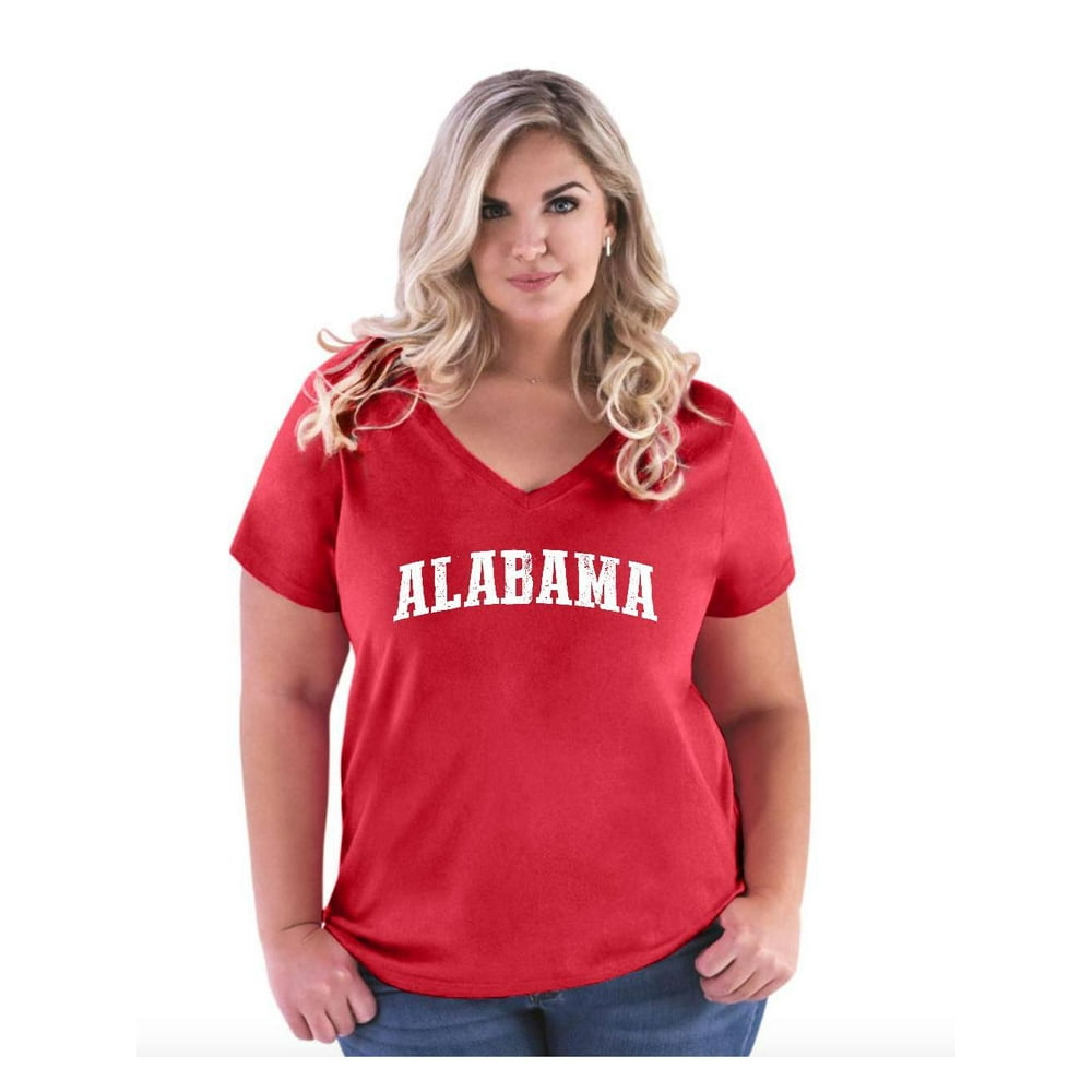 Mom's Favorite Womens and Womens Plus Size Alabama Curvy VNeck T