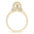 thumbnail image 2 of Angara Golden South Sea Cultured Pearl Collar Ring with Diamonds in 14K Yellow Gold for Women | June Birthstone Jewelry for Her, 2 of 8