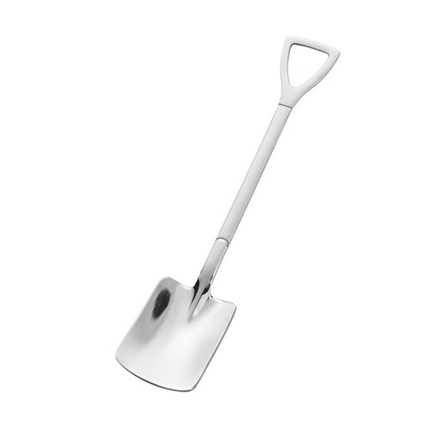 Ounissouiy Juego de cubiertos de cuchara de café de 10 piezas, pala de hierro Retro de acero inoxidable, cuchara para helado, cuchara creativa, cuchara de Mostrada Cuchara cabeza cuadrada plateada
