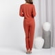 thumbnail image 4 of Kits de pantalones superiores de manga larga, traje de mujer de 2 piezas Traje de ocio torcido Traje de pantalones superiores con cuello en V Respuesta rápida, 4 of 6