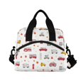 thumbnail image 2 of Insulated Crossbody Lunch Bag 10L Lunch Tote with Adjustable Shoulder Strap for Work Office Picnic Red Fiery Awesome Patterns, 2 of 6