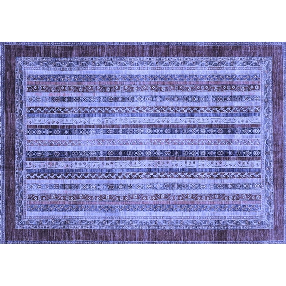 Ahgly Company Indoor Rectangle Abstract Blue Modern Area Rugs, 2' x 3'
