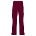 thumbnail image 5 of Natural Uniforms Women's Breathable Cool Stretch Fabric Scrub Top and cargo Pant Set (Burgundy, Large-Petite), 5 of 6