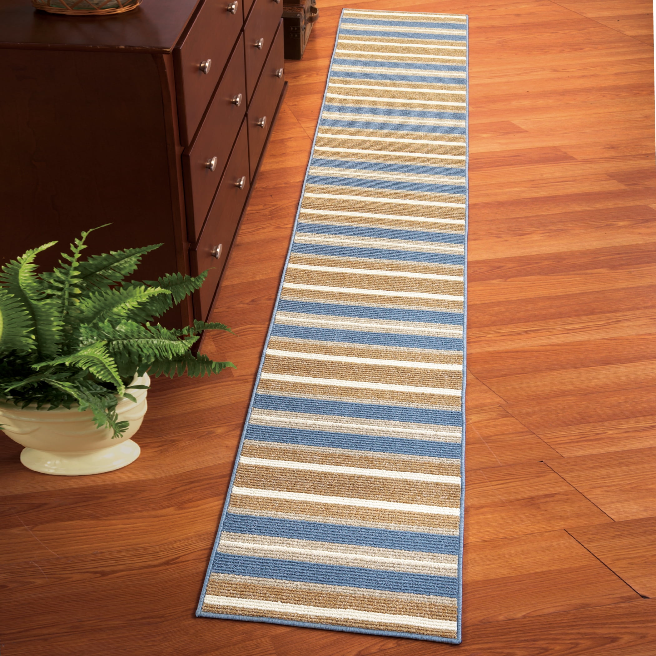 Collections Etc Stripe Berber HighTraffic SkidResistant Floor Runner