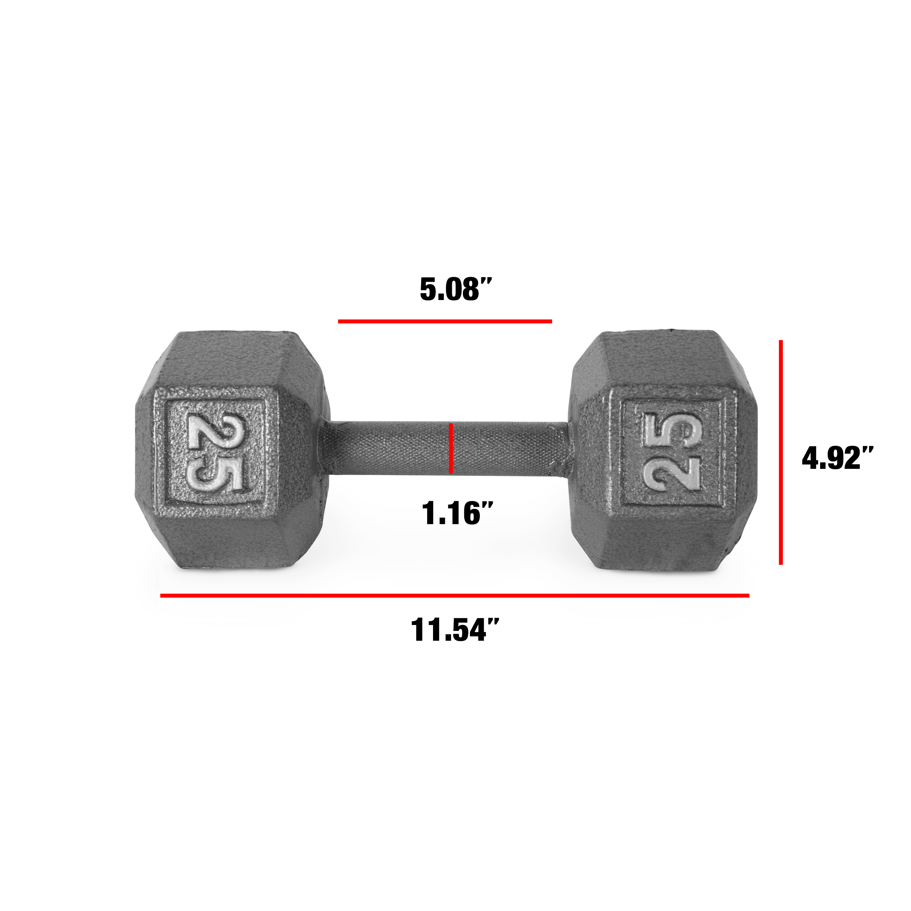 CAP Barbell 25lb Cast Iron Hex Dumbbell, Single - image 4 of 6