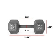 CAP Barbell 25lb Cast Iron Hex Dumbbell, Single