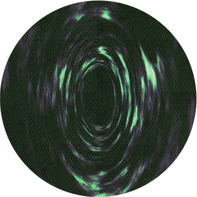 Ahgly Company Indoor Round Patterned Medium Forest Green Area Rugs, 7' Round