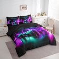 thumbnail image 3 of Homewish Neon Racing Car Bedding Comforter Set 7 Pieces, Fuchsia Green Automobile Full Bedding Set, Teens Kids Boys Girls Reversible Fitted Sheet Flat Sheet, Super Cozy Room Decor, 3 of 7