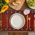 thumbnail image 4 of Red Boho Placemats Set of 4, Vintage Ethnic Tribe Abstract Art Retro Placemats for Dining Table, Place Mats for Kitchen Tabletop, Waterproof Wipeable Dining Table Mats Set, 4 of 9